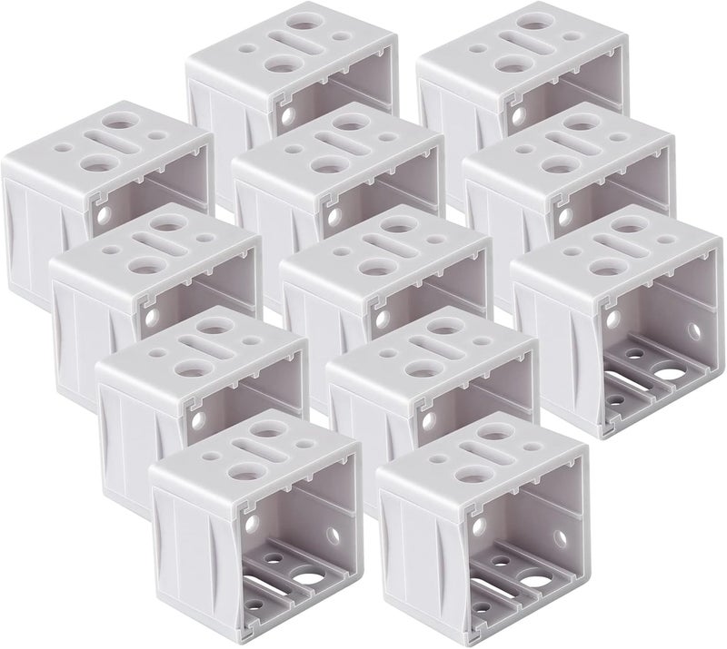 ONLYFU 48PCS 1 inch Blind Brackets, Vertical Blind Bracket Box Mounting Bracket Window Blinds Headrail Brackets, White - Image 1